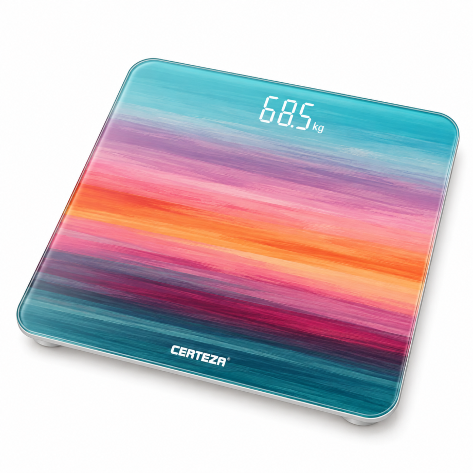 Certeza GS 815 digital body weight scale with colourful glass design